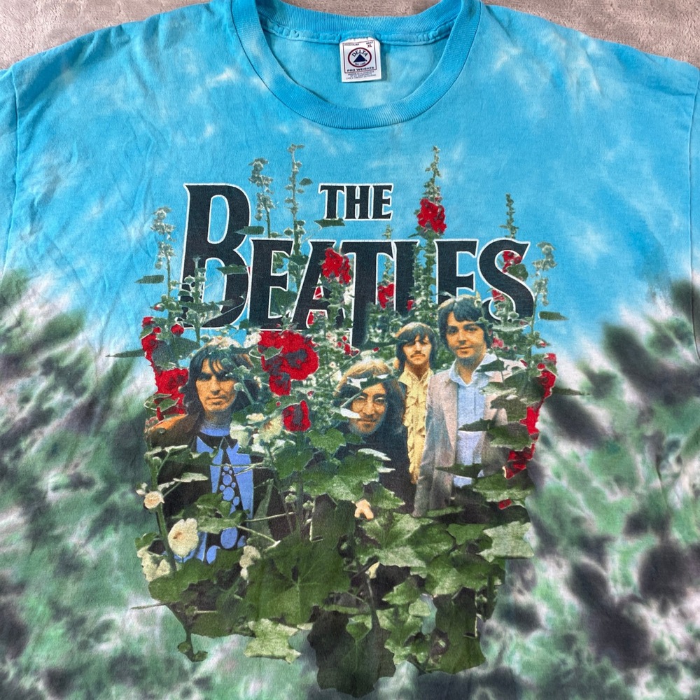 Vintage The Beatles T Shirt XL Tie Dye 1999 AOP Delta Pro Weight Single Stitch